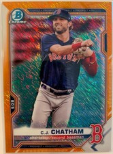 2021 Bowman Chrome CJ Chatham Prospects Orange Shimmer #BCP-113 Red Sox /25