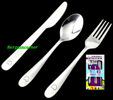 Kids Cutlery Set Stainless Steel 3 Pcs Fork Spoon Child Food Safe Cutlery Gift