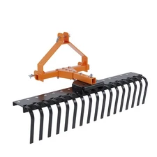 Cat 0 Tractor Attachment 50" 3-Point Landscape Rake Rock Rake Suitable for lawns