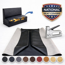 Replacement 48 Inch BLACK Vinyl Restaurant Booth Seat Covers - DIY - STAPLE ON