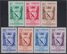 Venezuela 399/05 1952 Miranda State Coat of Arms Stamp MNH