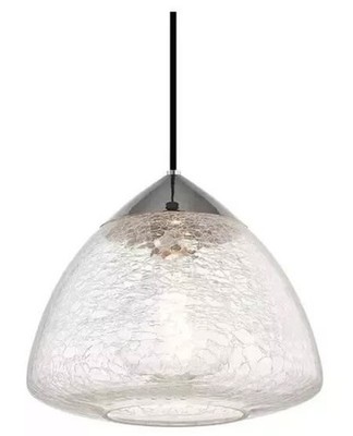 Mitzi H216701L-PN Polished Nickel Finish, Clear Crackle Glass (12''W x 10.75''H)