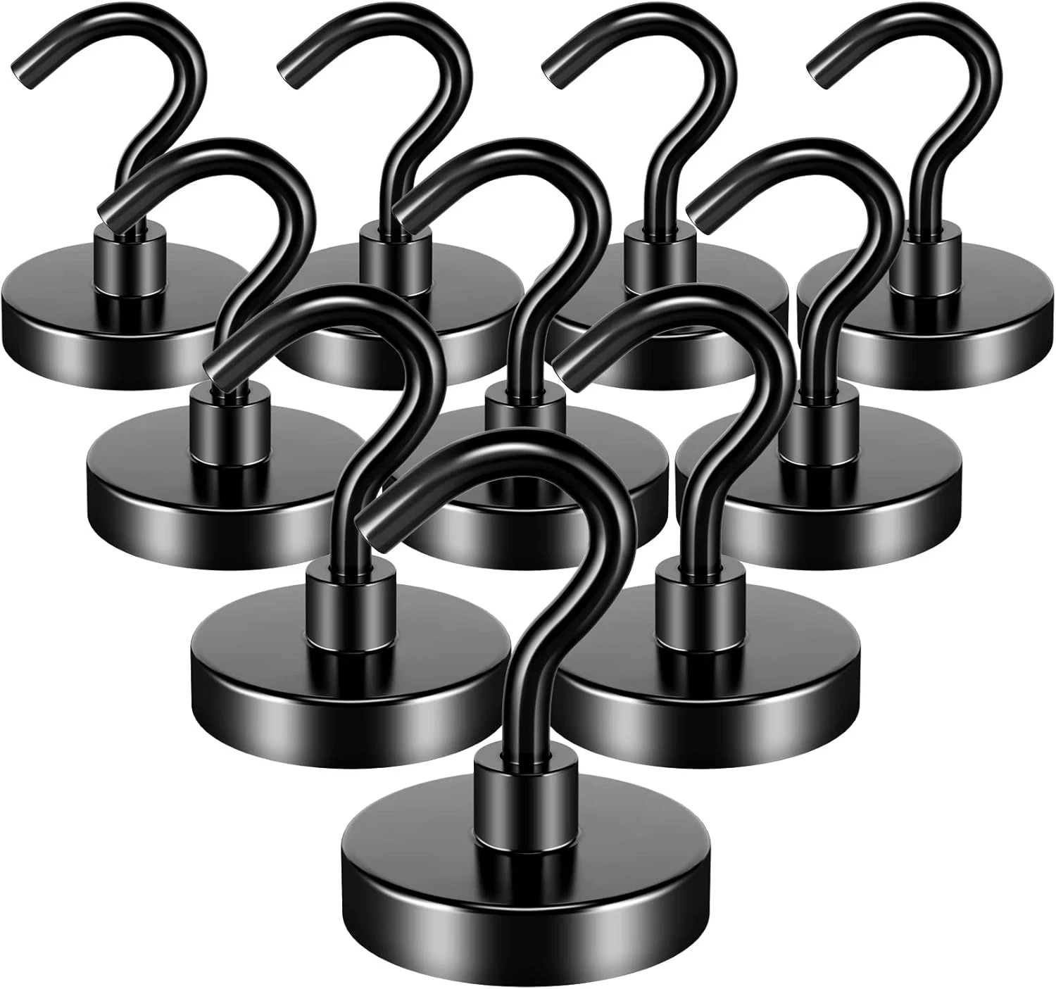 10 Pack 80LBS Heavy Duty Magnetic Hooks Magnet Hook for Hanging, Strong Magnetic