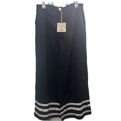 Rich and Famous Womens Pants XL Wide Leg Pant NWT Lace Hem