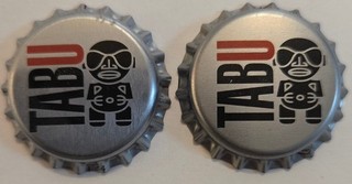 Two different Tabu beer bottle caps from French Polynesia