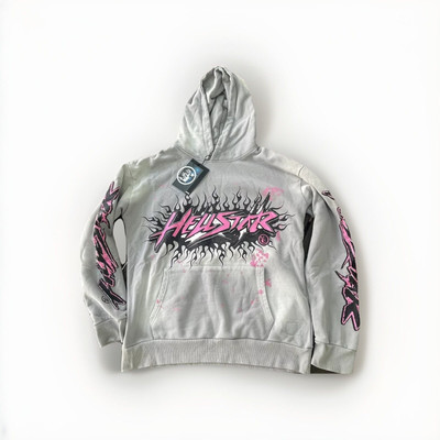 **New w/Tags** Hellstar Future Flames Hoodie Grey Size Medium