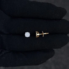 5mm Round Moissanite Cluster Earrings, 0.26ct Diamond Studs