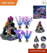 Aquarium Colorful Coral Reef Set Fish Tank Decoration Mountain Ornament for A...
