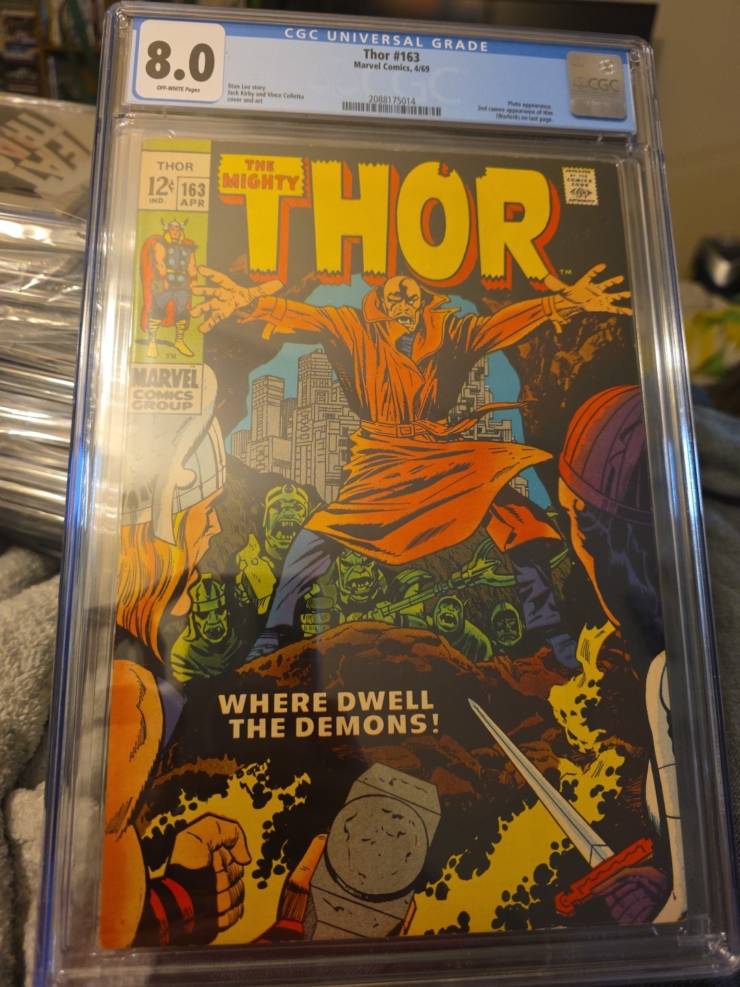 Thor #163 CGC 8.0 Pluto 2nd Cameo App of HIM - Warlock Marvel Comic 1969