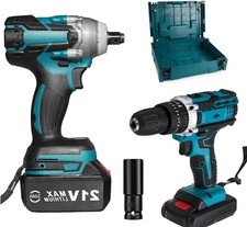 TRAPANO AVVITATORE A BATTERIA, AVVITATORE AD IMPULSI CON 2 BATTERIE 68V