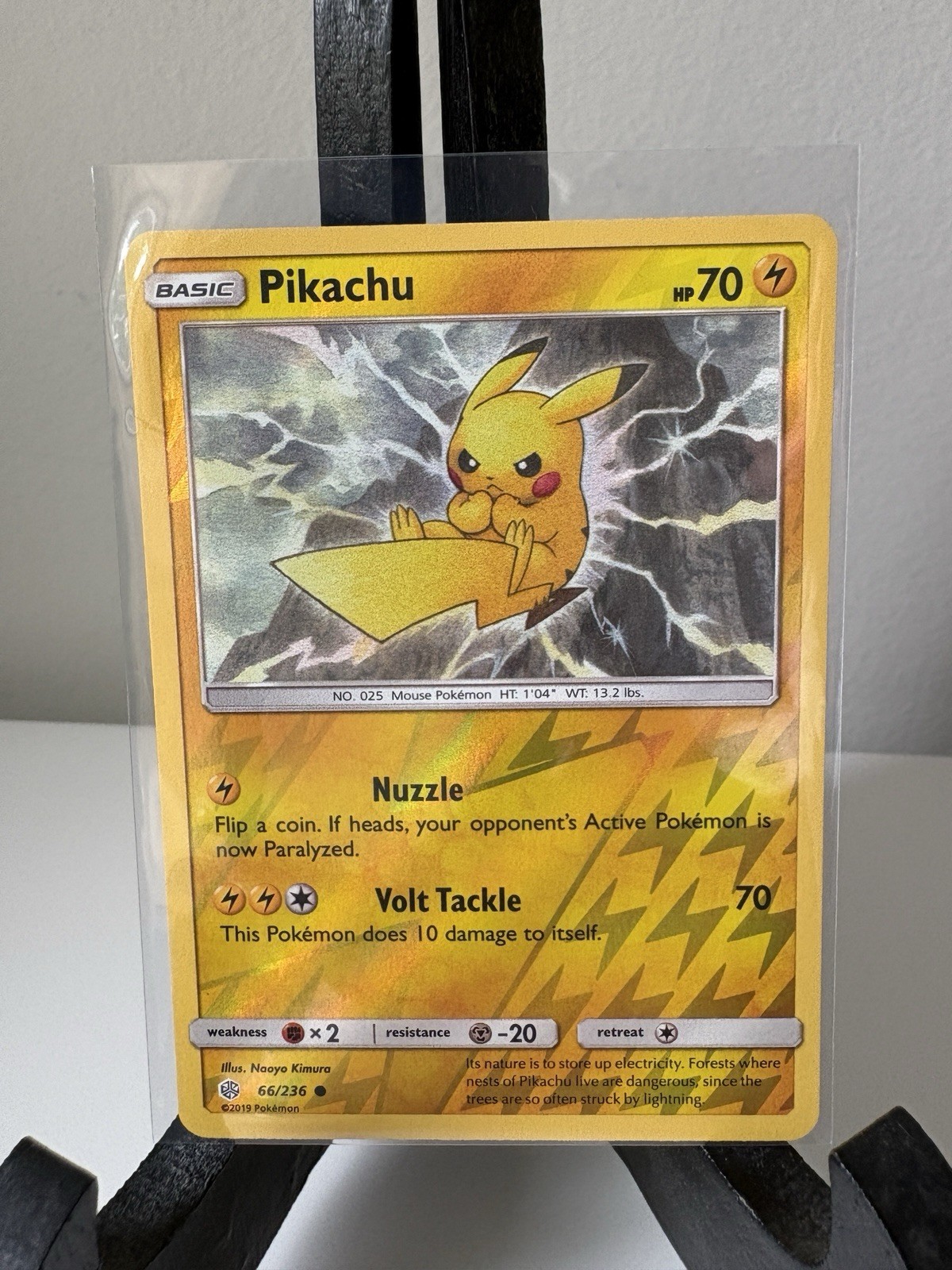 Pikachu REVERSE HOLO card 66/236 Sun & Moon Cosmic Eclipse 2019 Pokemon TCG NM