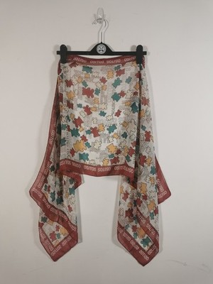 Osito's Gummibärchen Schal Print Seidenmischung Chiffon Rechteck Weinrot Selten