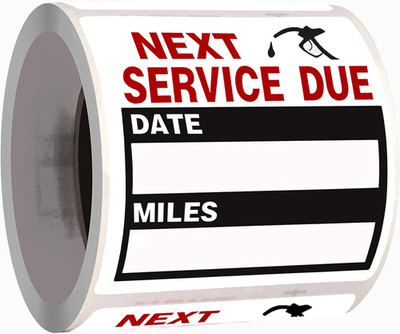 Oil Change Auto Maintenance Service Due Reminder Stickers Labels 100Pcs/Roll ...