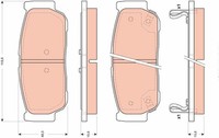 Bremsbelagsatz Scheibenbremse Hinten TRW GDB3413 FÜR Ssangyong