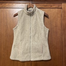 Eddie Bauer Full Zip Fleece Vest - Tan - Womens Large SKU 533