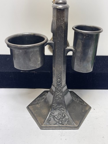 Circa 1910 F.B. Rogers Silver Co Silver Plated Shaving Stand w/Mirror and brush - Picture 7 of 12