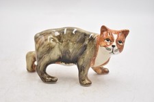 Vintage Rushton Pottery IOM Manx Cat Figurine Small Signed 8cm Collectible