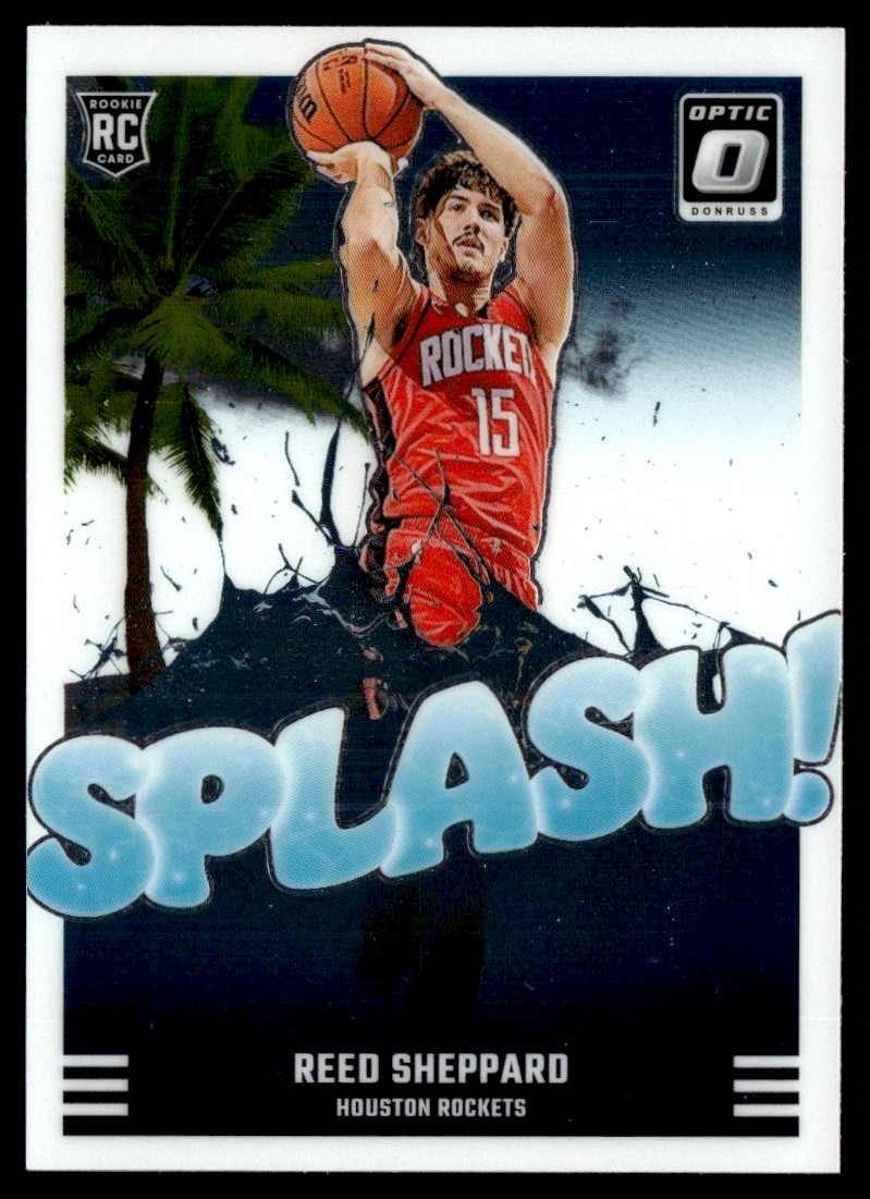REED SHEPPARD 2024-25 DONRUSS OPTIC SPLASH RC HOUSTON ROCKETS #13