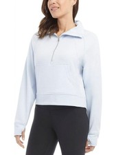 NWT Danskin Ladies Mixed Half Zip Pullover Sweatshirt Halogen Blue, M