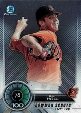 2018 Bowman #BTP-78 D.L. Hall Bowman Chrome Scouts' Top 100