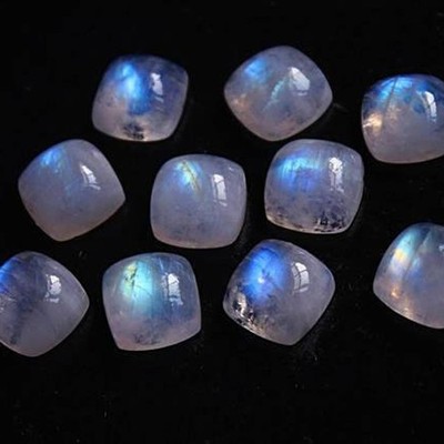 Rainbow Moonstone Cushion Cabochon 5mm To 15mm Natural Loose Gemstone