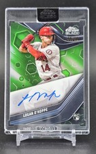 2023 Topps Chrome Black - Autographs Logan O'Hoppe #CBA-LO Green Refractor...