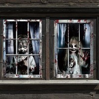 Halloween Deko Fensterbilder 2 StüCk Gruselig 120X80Cm FüR Innen Outdoor Garten