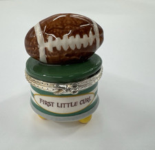 Mud Pie Baby  s First Hair Curl Ceramic Tiny Trinket Box Football Sports Scissor