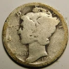 1918 P Mercury Dime  Actual Coin Pictured- Not Cleaned, Dipped or Polished"
