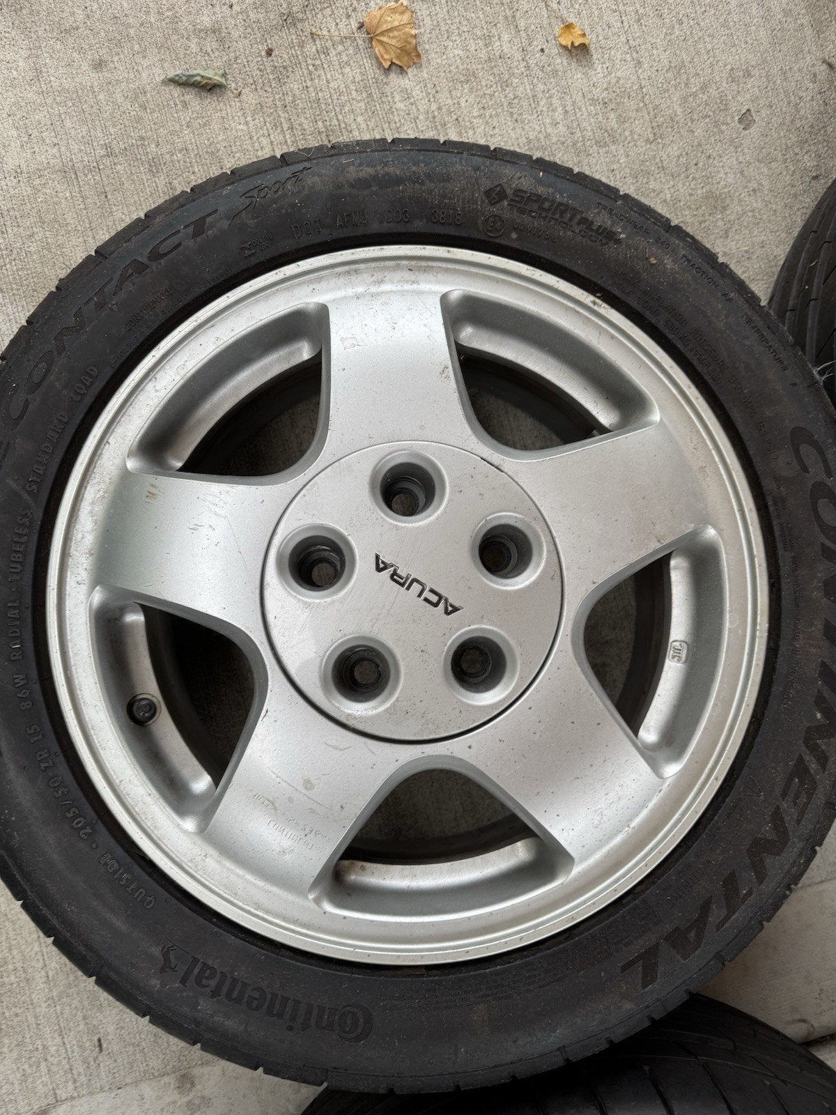 91-93 Acura NSX OEM Wheels and Continentail Tires Staggered Wheel Set