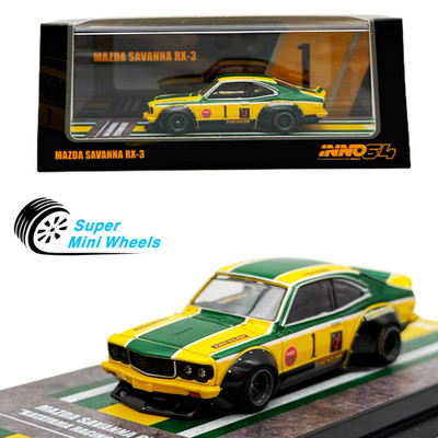 INNO64 1:64 Mazda Savana RX-3 #1 Yellow/Green