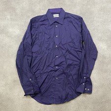 Calvin Klein Shirt Mens Large Slim Fit Stretch Button Down Purple