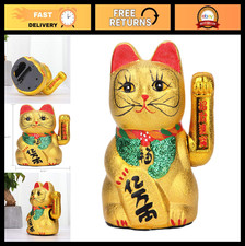 "6.77" Ceramic Maneki Neko Lucky Cat - Feng Shui Decor, Good Luck Charm"