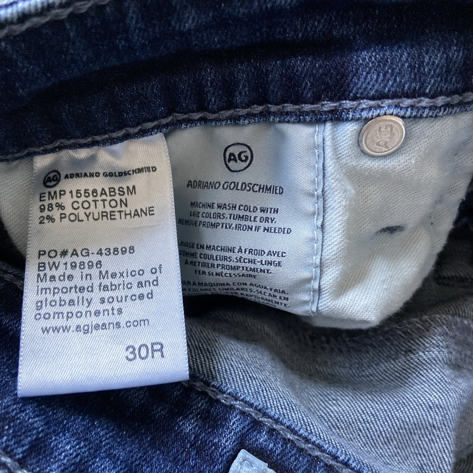 AG Anthropologie Jean Sz 30R Blue Dark The High Rise Stevie Ankle Whisker City thumbnail 4