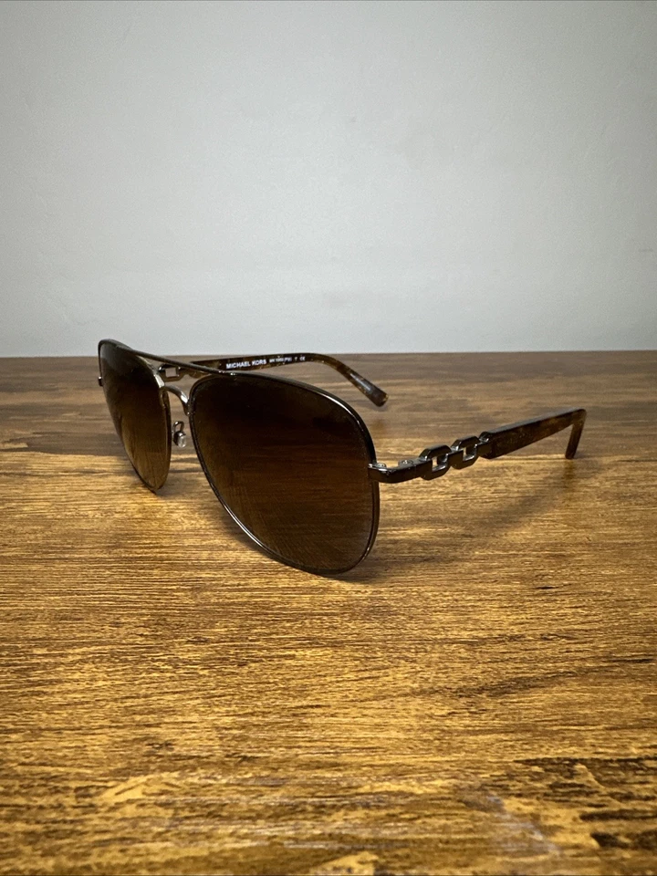 Gafas de sol Michael Kors MK 1003 100213 58-14-135 marrón dorado brillo Foto 3 de 4