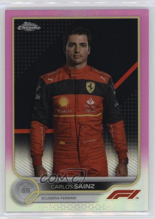 2022 Topps Chrome Formula 1 F1 Racers Pink Refractor 58/75 Carlos Sainz Jr 0v2h