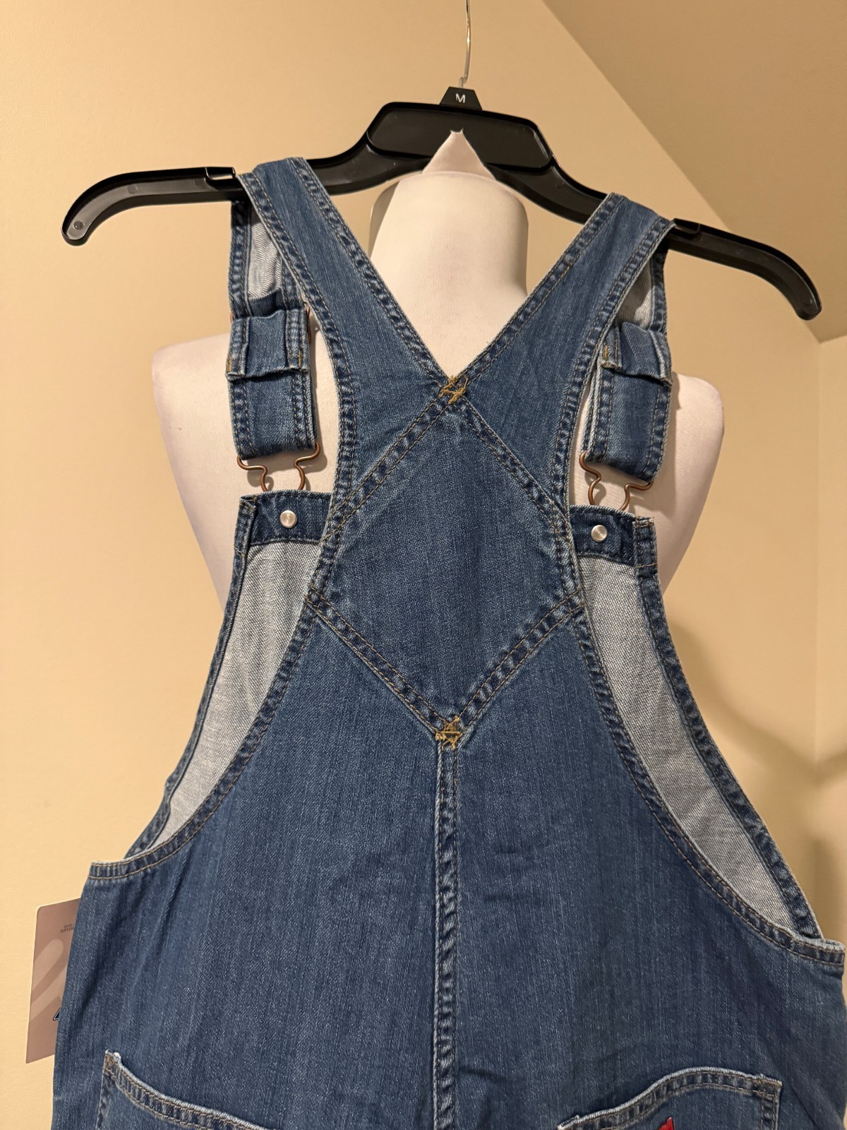 DICKIES Womens Denim Bib Overalls Relaxed Fit Straight Leg NWT - Small