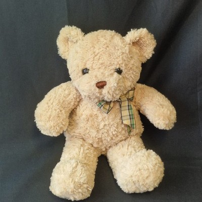 Keel Toys Simply Soft Collection beige Teddybär Plüschtier kariert Schleife S12