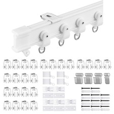 Flexible Ceiling Curtain Track  9.8 ft 3 m Curved Curtain Rail with Mute R...