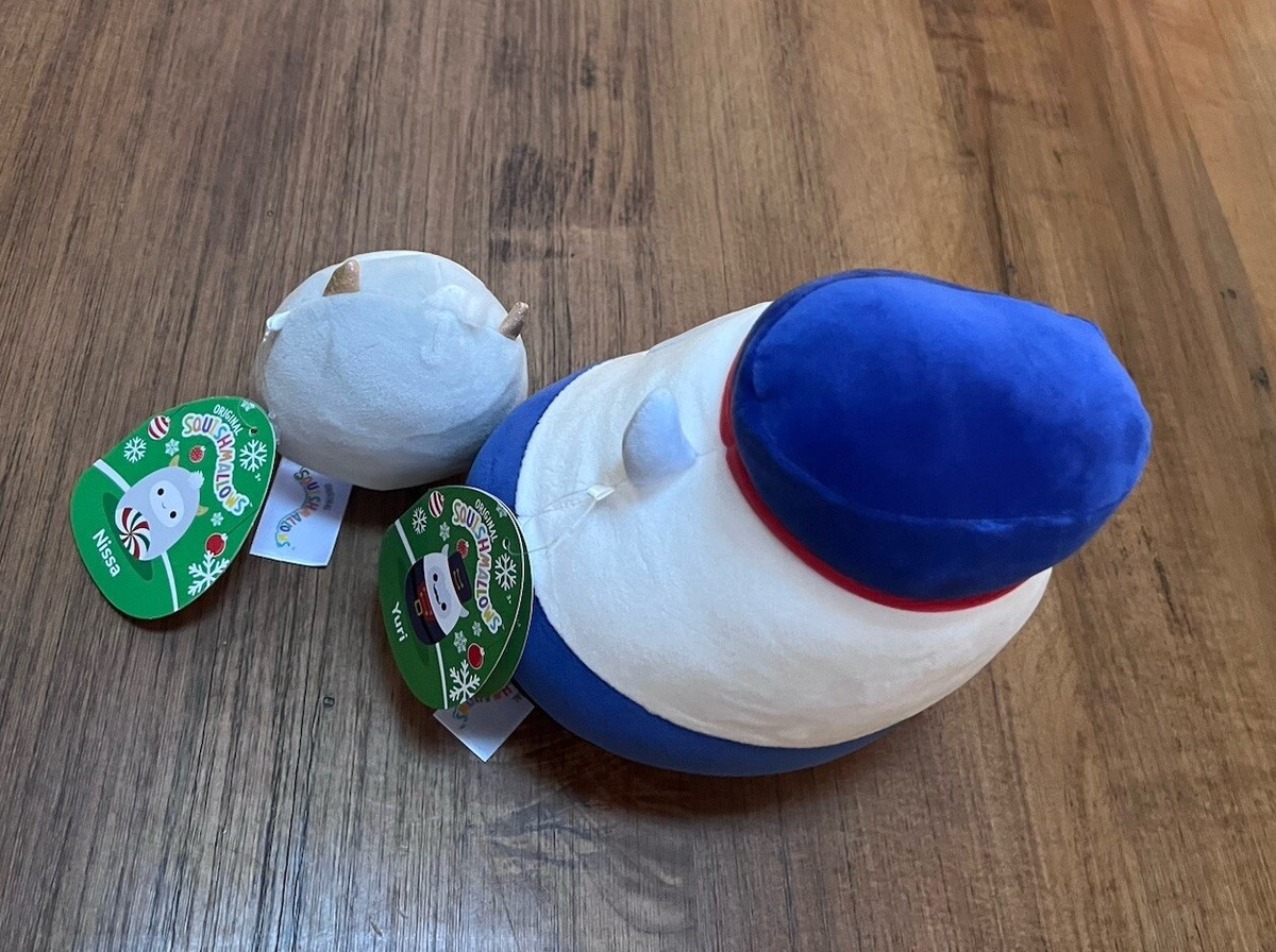 NWT Squishmallows 8” Yuri Nutcracker New Yeti Plush 4” Nissa Set