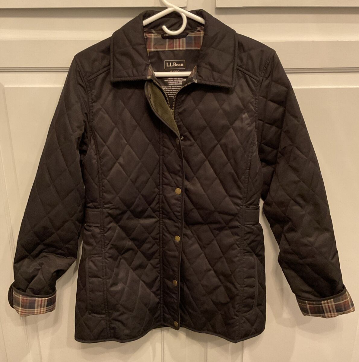 L.L. Bean Quilted Riding Jacket Plaid Black (Women's S Reg L.L. Bean Quilted Riding Jacket Plaid Black (Women's S Reg