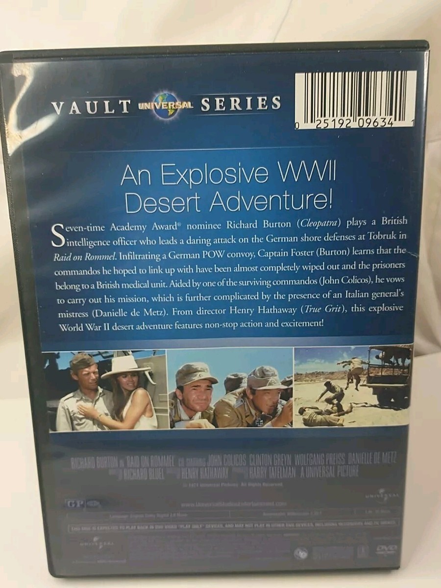 Raid on Rommel (DVD, 1971 Universal Vault Series) Richard Burton