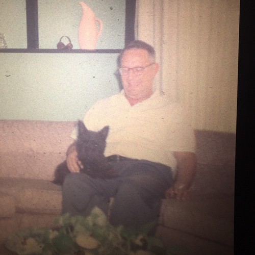 Vintage 1960s Two Men On Couch With Scotty Dog Smoking Kodachrome Color Slide - Picture 3 of 5