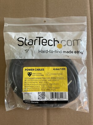 StarTech PXT10115 StarTech.com 15 ft Standard Computer Power Cord - NEMA5-15P