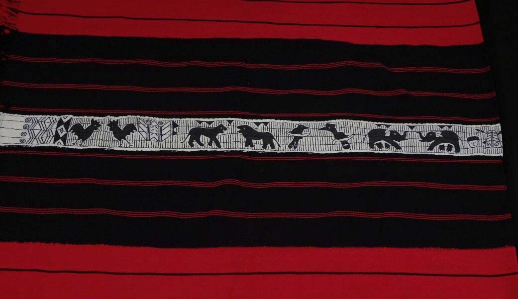 AO NAGA WARRIOR'S HANDLOOM TRIBAL SHAWL/TEXTILE