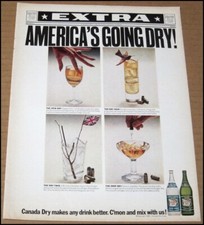 1968 Canada Dry Print Ad Advertisement Ginger Ale Club Soda Mix Vintage Extra