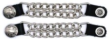 2 INDIAN HEAD DOUBLE CHAIN MOTORCYCLE BIKER MC CLUB VEST EXTENDERS MADE IN USA