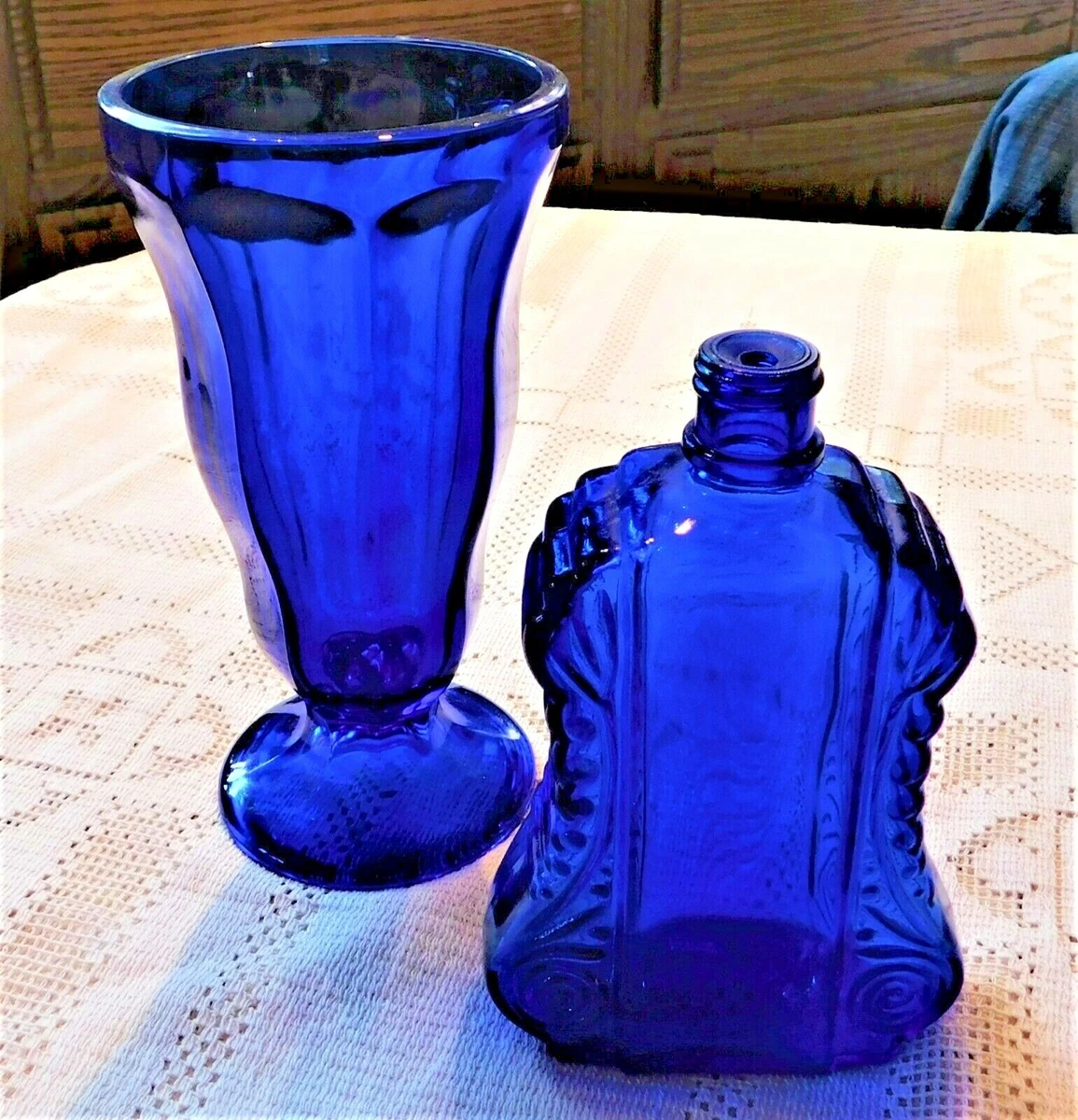 Blue glass decorative items deals