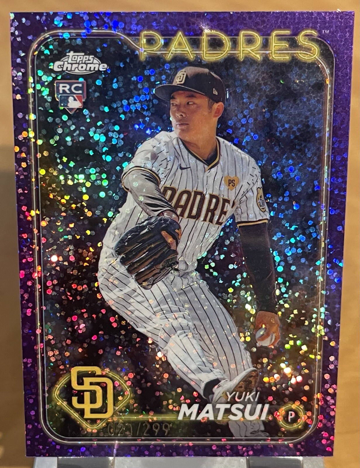 2024 Topps Chrome Yuki Matsui Purple Speckle Rookie #/299 Padres #116