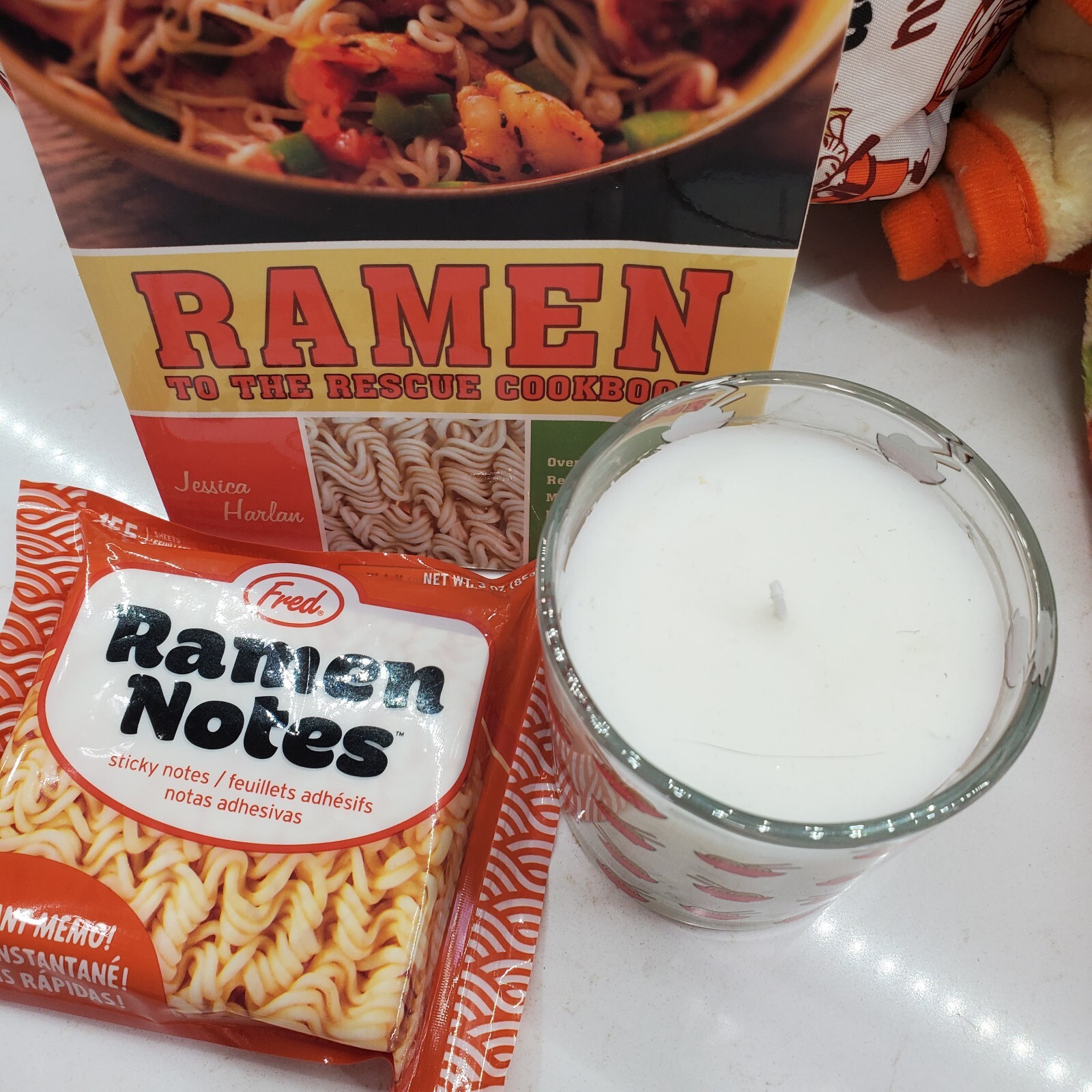 RAMEN NOODLE Gift Set - Backpack Blanket Candle Notepad Cookbook Fun & Useful
